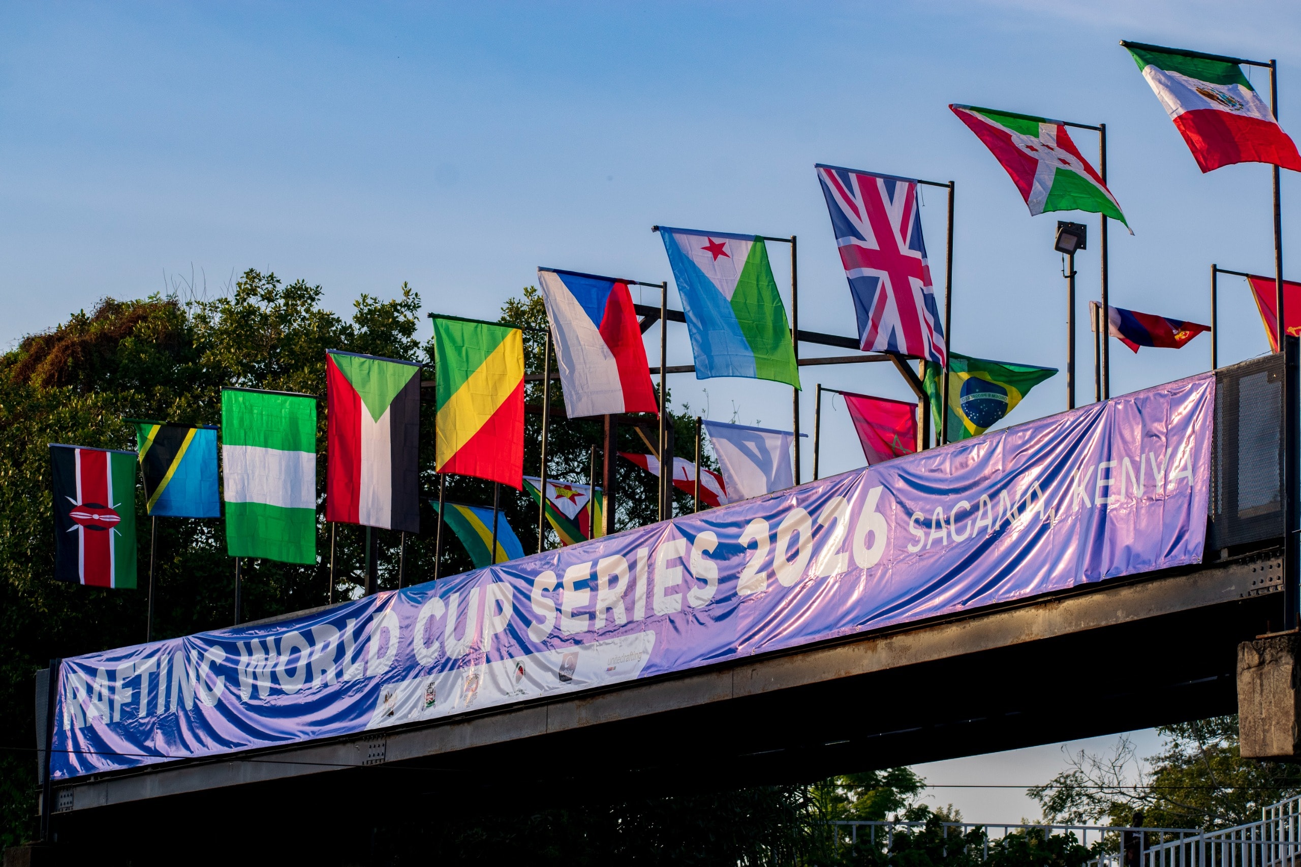 National flags at the Rafting World Cup Series